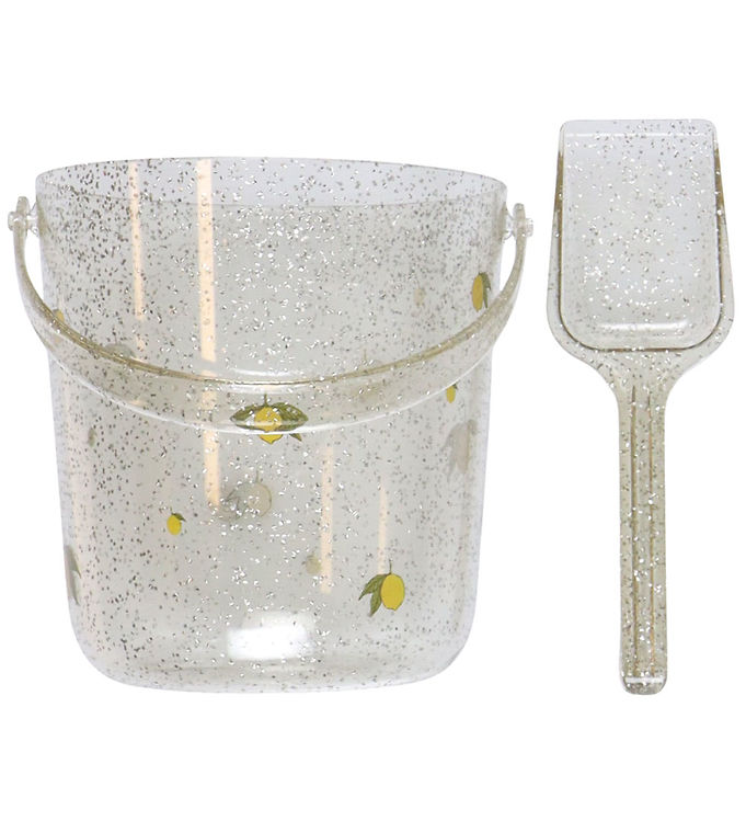 Konges Sløjd Strandsæt - Spand/Skovl - Glitter - Citron