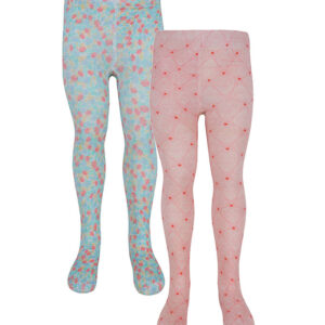 Konges Sløjd Strømpebukser - 2-pak - Fiola - Lacy Print