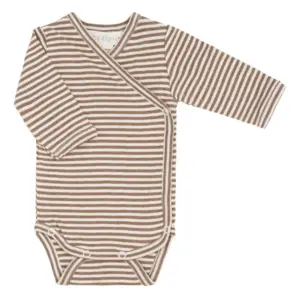 Nyfødt Slå-om Body - Almond/Offwhite - 56 CM