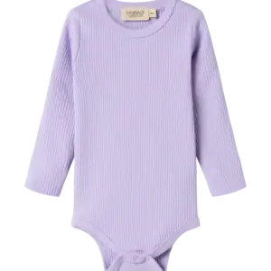 Plain Langærmet Body - Soft lavender - 62