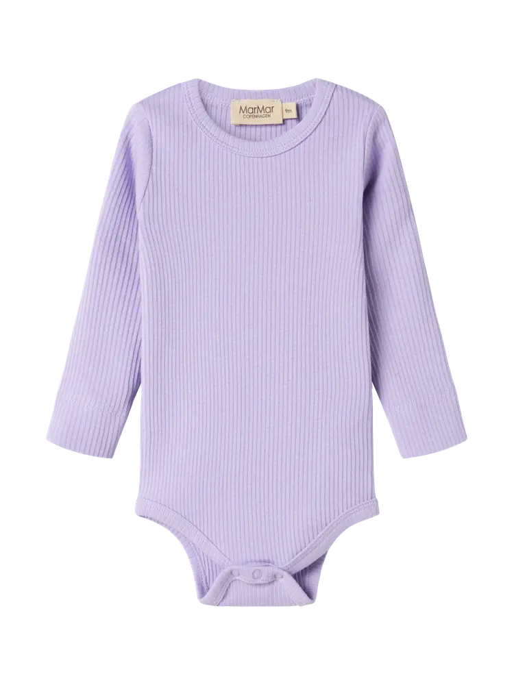 Plain Langærmet Body - Soft lavender - 62