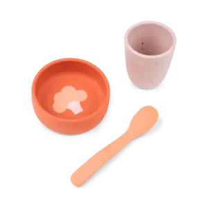 Silikone første spisesæt - Papaya