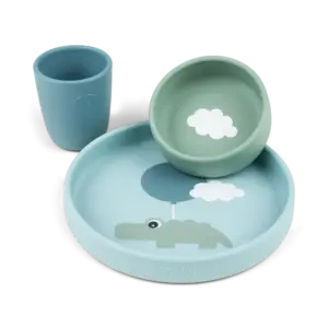 Silikone spisesæt Happy clouds - Blå