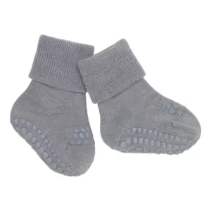 Skridsikre Strømper -  Merino Uld - Grey melange - 20/22