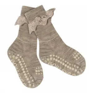 Skridsikre Strømper -  Merino Uld med blonde - 489 - 23/26