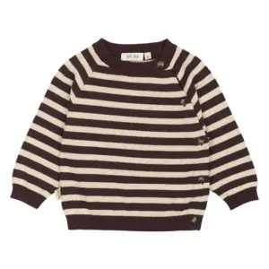 Striktrøje - Off White/Brown - 68