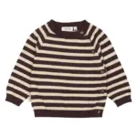 Striktrøje - Off White/Brown - 92