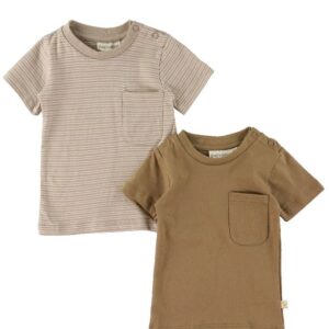 That's Mine T-shirt - 2-pak - Tino - Stripes/Earth Brown