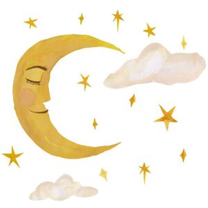 That's Mine Wallstickers - Måne - Gul