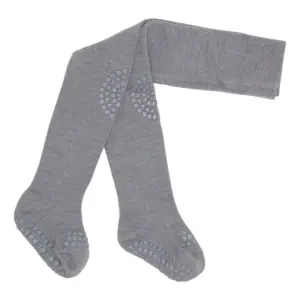 Uld Kravle Strømpebukser - Grey melange - 12-18M