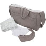 Asi Dukketilbehør - Pusletaske - Varm Grey And Vintage Print