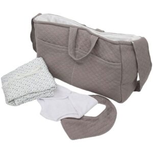 Asi Dukketilbehør - Pusletaske - Varm Grey And Vintage Print