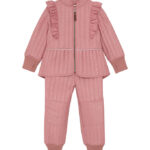 En Fant Termotøj - Old Rose m. Flæser/Glitter