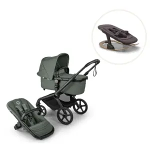 Fox 5 Renew complete inkl. Giraffe bouncer - forest green/tornado grey