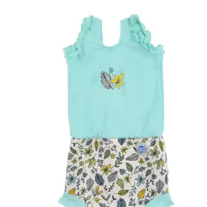 Happy nappy costume - Fallen leaves green - 6-14 MDR.