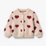 Jacquard Cardigan Hjerte - Offwhite Melange - 68/6 MDR.