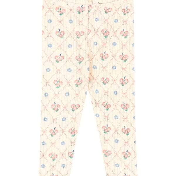 Konges Sløjd Leggings - Rib - Minnie - Fleur Decor m. Hulmønster