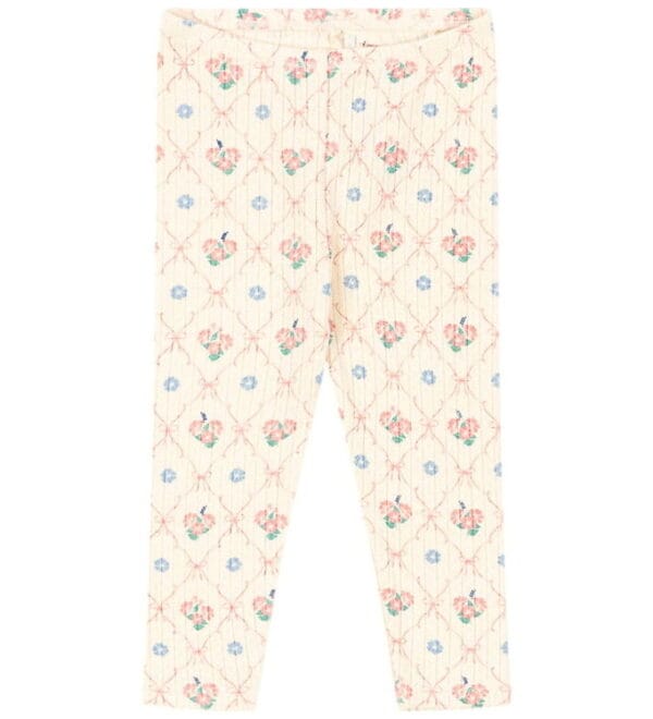 Konges Sløjd Leggings - Rib - Minnie - Fleur Decor m. Hulmønster