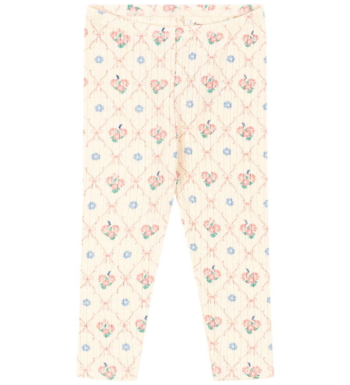 Konges Sløjd Leggings - Rib - Minnie - Fleur Decor m. Hulmønster