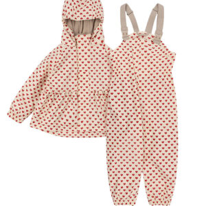 Konges Sløjd Regntøj m. Seler/Fleece - PU - Rainy Palme - Coeur