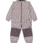 Mikk-Line Termotøj - Cloud Gray m. Blomster/Flæser