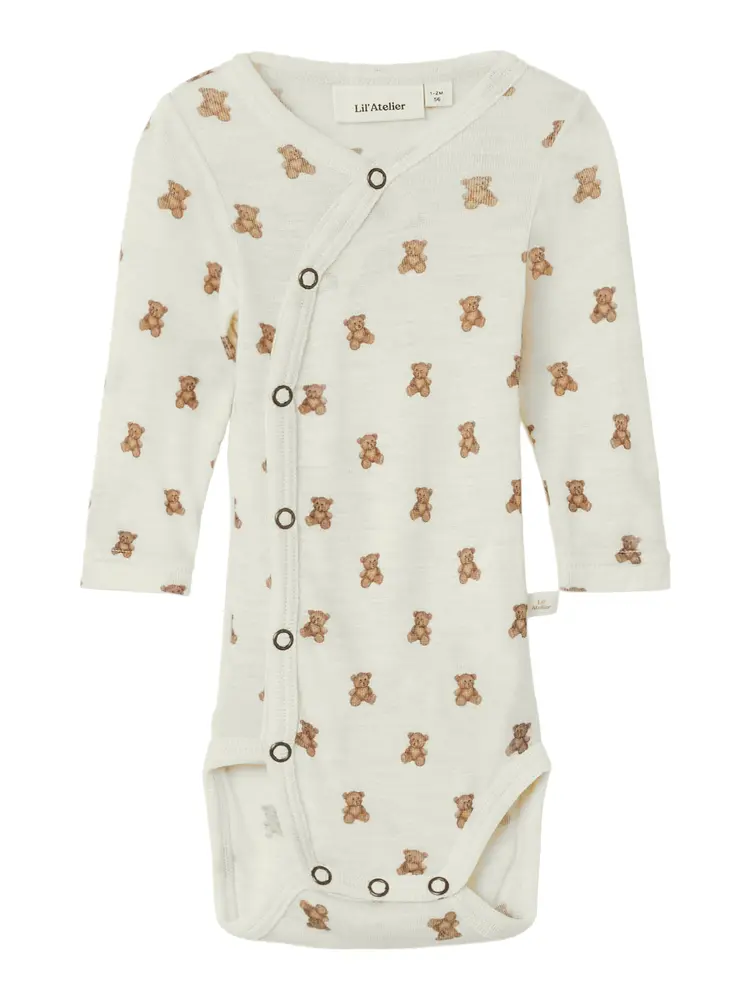 Nalu Uld Langærmet Wrap Body - Turtledove - 50