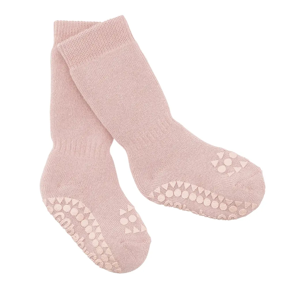Skridsikre Strømper Terry Bomuld - Soft pink - 14/16
