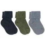 Uld rib baby strømpe 3 pak - 1235 - 19/21