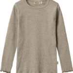 Wheat Bluse - Rib - Ida - Gravel Melange