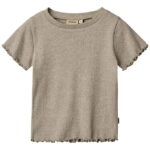 Wheat T-shirt - Rib - Alicia - Gravel Melange