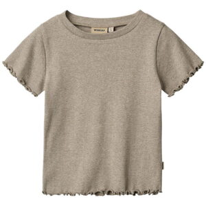 Wheat T-shirt - Rib - Alicia - Gravel Melange