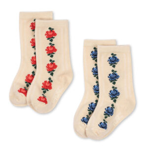 2-pak Jaquard strømper (19-21)