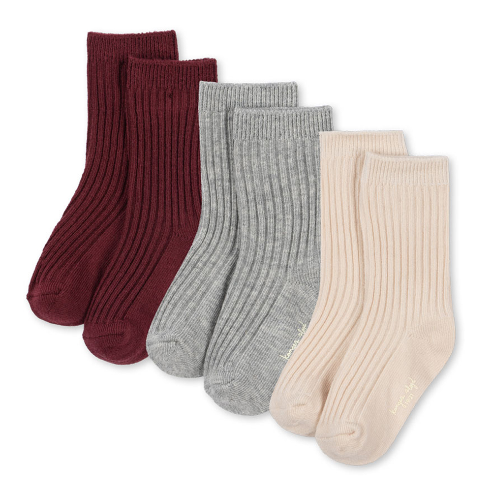 3-pak rib strømper (17-18)