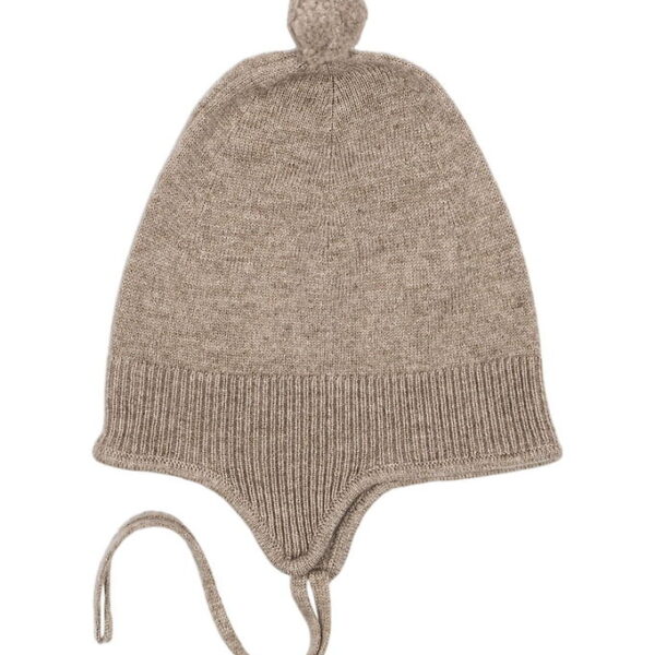 Konges Sløjd Babyhjelm - Uld - Strik - Mattou - Lysebrun