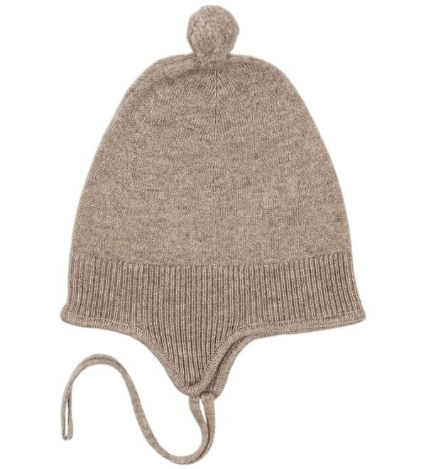 Konges Sløjd Babyhjelm - Uld - Strik - Mattou - Lysebrun