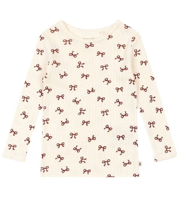 Konges Sløjd Bluse - Minnie - Bow Rouge m. Hulmønster