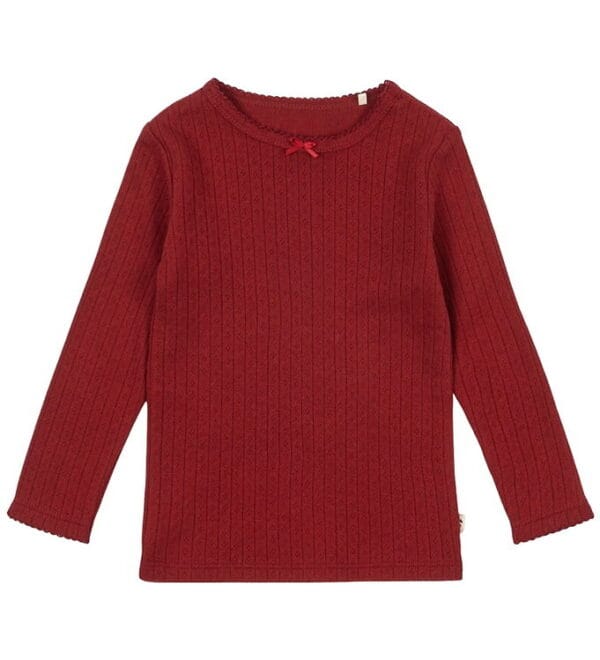 Konges Sløjd Bluse - Minnie - Red Dahlia m. Hulmønster