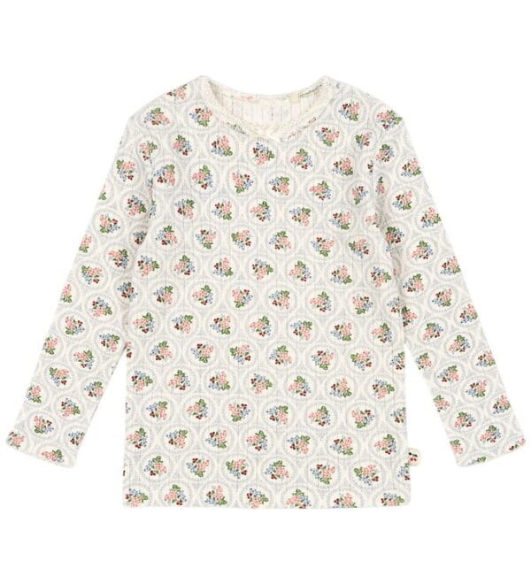 Konges Sløjd Bluse - Minnie - Verona Blue m. Hulmønster