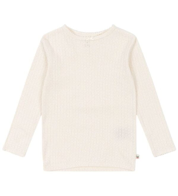 Konges Sløjd Bluse - Rib - Minnie - Antique White m. Hulmønster