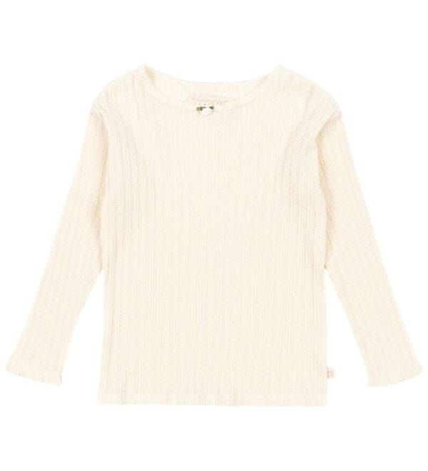 Konges Sløjd Bluse - Rib - Papin - Antique White m. Hulmønster