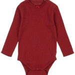 Konges Sløjd Body l/æ - Minnie - Red Dahlia m. Hulmønster