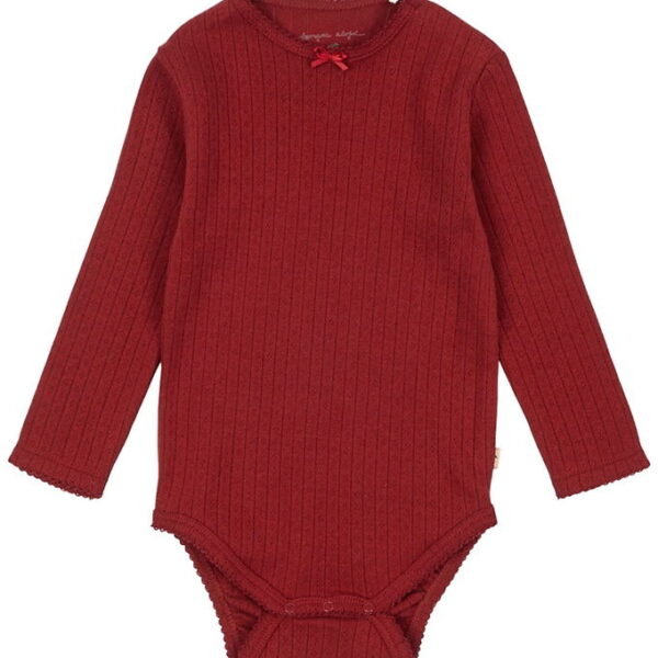 Konges Sløjd Body l/æ - Minnie - Red Dahlia m. Hulmønster Konges Sløjd Body l/æ - Minnie - Red Dahlia m. Hulmønster