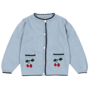 Konges Sløjd Cardigan - Bomuld/Uld - Strik - Alexa - Blue Fog