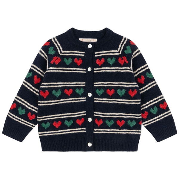 Konges Sløjd Cardigan - Uld/Polyamid - Belou - Heart Konges Sløjd Cardigan - Uld/Polyamid - Belou - Heart