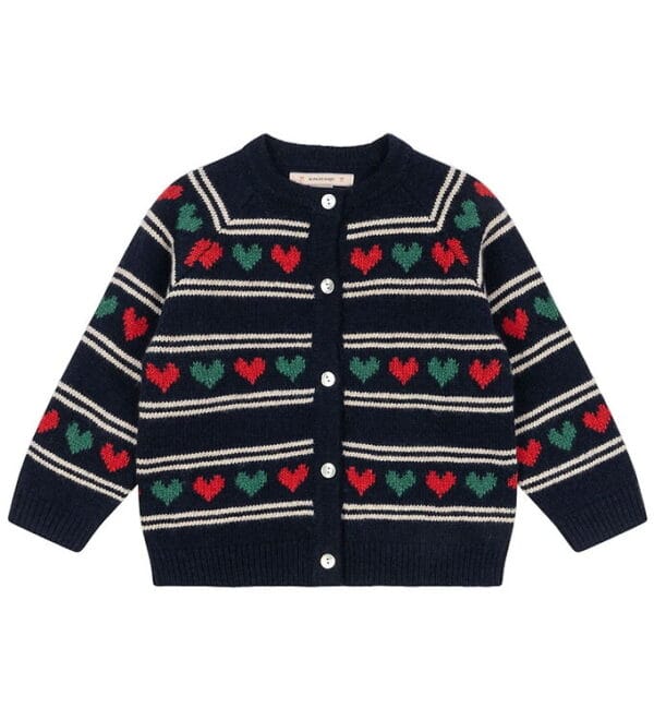 Konges Sløjd Cardigan - Uld/Polyamid - Belou - Heart Konges Sløjd Cardigan - Uld/Polyamid - Belou - Heart