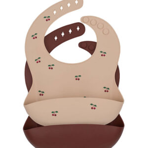 Konges Sløjd Hagesmække - Silikone - 2-pak - Cherry/Mocca