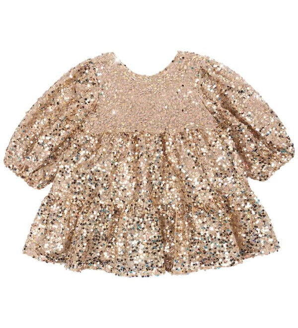 Konges Sløjd Kjole - Lila Sequins Bow - Gold Glitter