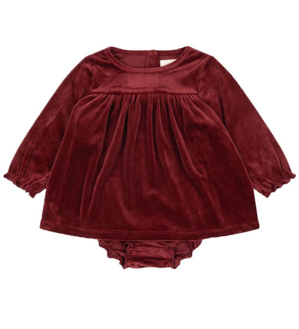 Konges Sløjd Kjolebody - Velour - Jingle - Red Dahlia