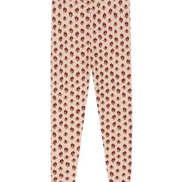 Konges Sløjd Leggings - Rib - Nia - Ruby Rose m. Hulmønster