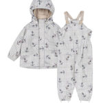 Konges Sløjd Regntøj m. Seler/Fleece - PU - Palme - Sailor Check